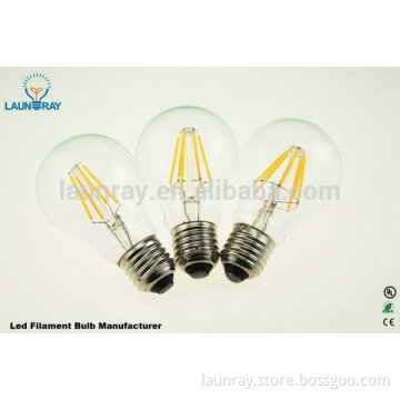 A19 A60 E26 E27 4W 6W 8W LED Filament Bulb Dimmable Lamp Energy saving light with UL listed